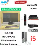 CPU - i5 Process  Monitor  Keyboard Mouse  Ram - 8GB DDR3  SSD - 128GB
