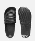 Adidas black stripe slides