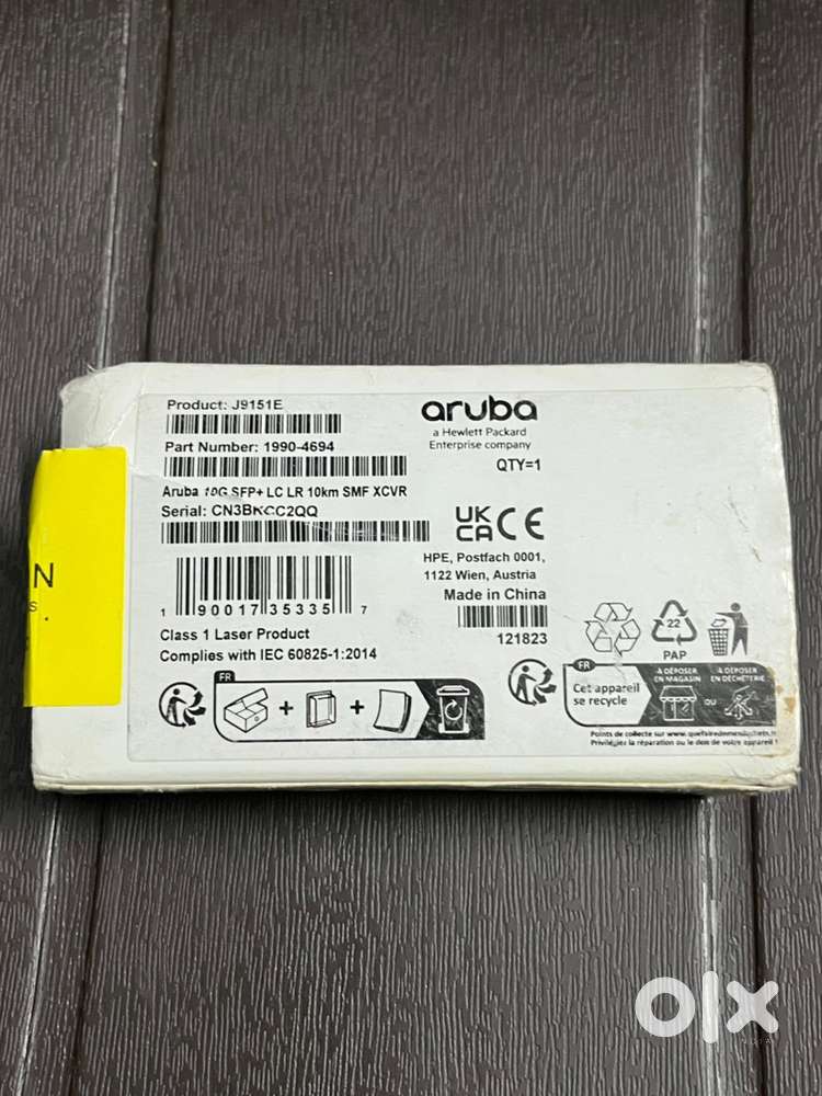 Aruba (HPE) J9151E 10G SFP+LC LR  Transceiver -Open Box, Unused