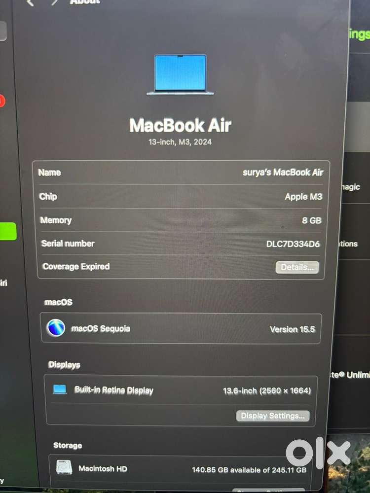 Macbook air 3 sell