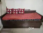 Wooden Sofa cum bed with storage box