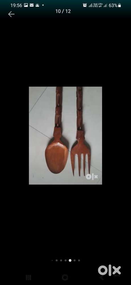 Kitchen decor wooden fork and spoon