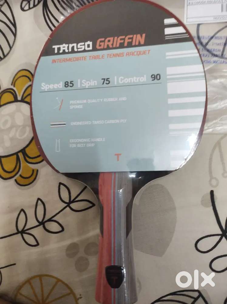 Table tennis bat racquet Tanso Griffin carbon ply, American rubber.