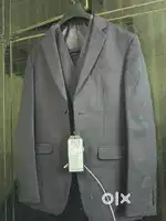 Peter england single breasted checkered men suit