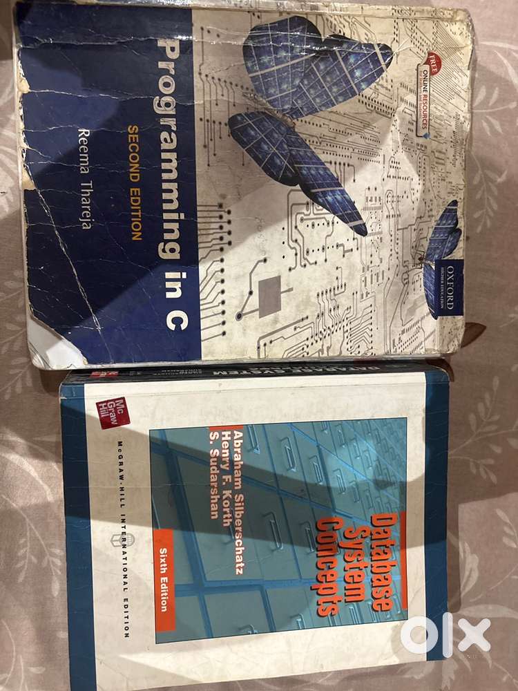 Programming in C & Database system concepts,engineering,good condition