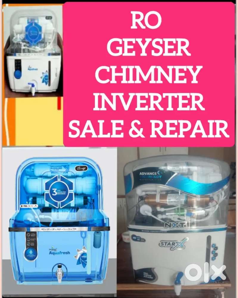 WATER PURIFIER FILTER RO , GEYSER, CHIMNEY, INVERTER IN HOLE SALE RATE