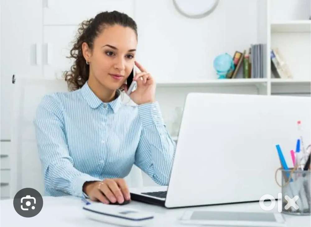 Female office assistant good looking just office management