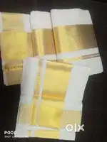 Kerala Cotton Original kasavu  Set Mundu (Mundum Neriyathum)