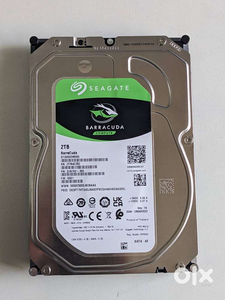 Seagate Barracuda 2TB Desktop HDD – Excellent Condition (Bengaluru)