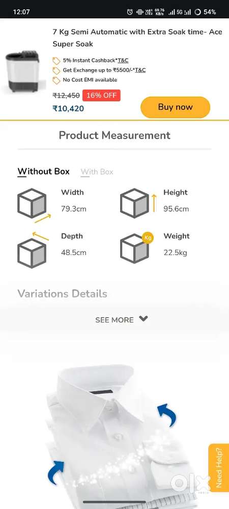 Washing Machine - 7 kg Semi automatic
