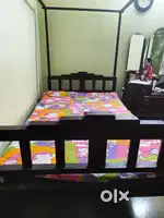 Single Teak Wood Bed In Very Good Condition