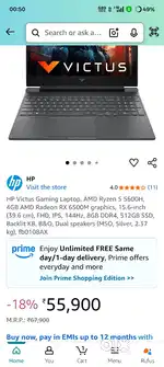 HP victus Ryzen 5 5000h AMD