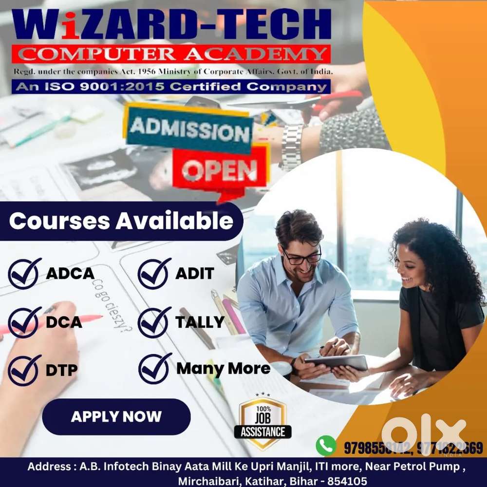 ADCA TEACHER RECRUITMENT IN WIZARD-TECH COMPUTER  MIRCHAIBARI,KATIHAR