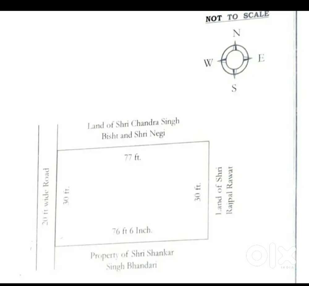 Sell plot 30x77 ft near nakronda o-point @ 25000/gaj,nagar nigam area