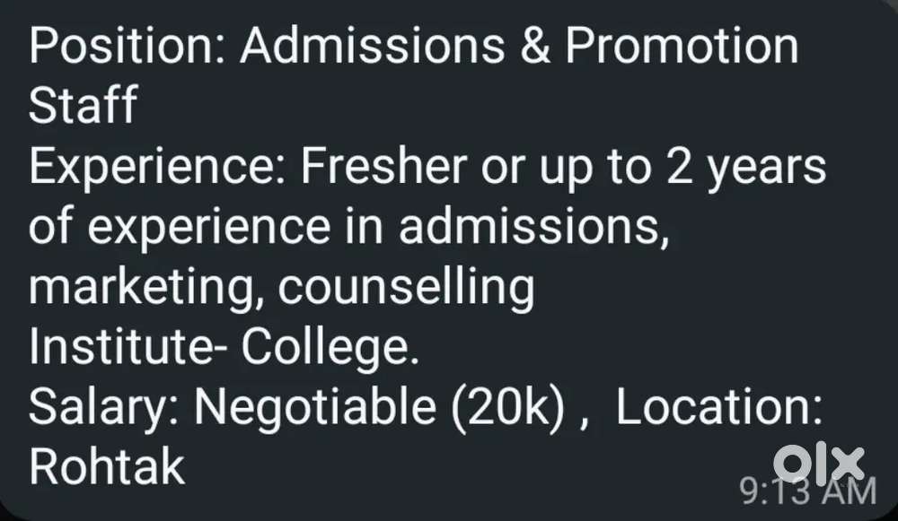 Admission and promotion