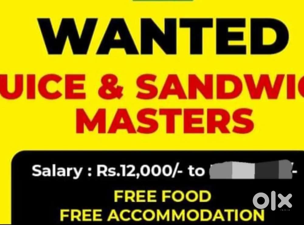 Wanted All rounder ( Juice, Sandwich, Burger, tea and coffee)