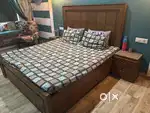 1.5 yrs old double bed with 2 side tables
