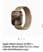 Apple Watch Series 10 GPS + Cellular, 46mm Gold Titanium Case