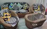 3+2 Cane Sofa Set with Center Table