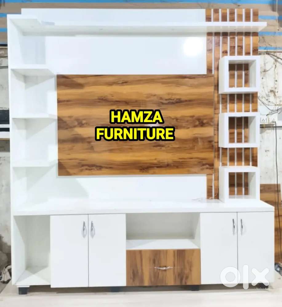 HAMZA FURNITURE NEW DESIGNER LOOK PARTICLE WOOD TV UNIT BAJAJ FINANCE