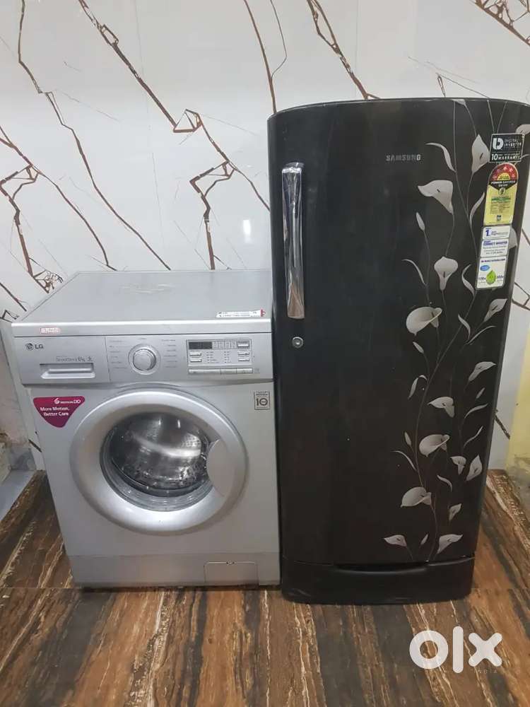 Samsung single door refrigerator and lg front load washing machine $