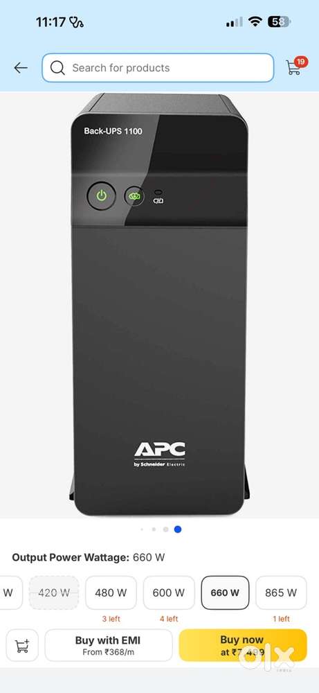 UPS - APC Back-UPS BX1100C- IN UPS