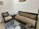 Wooden Sofa Set with Center Table