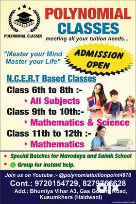 We provide group tuitions for class 6th to 12th
