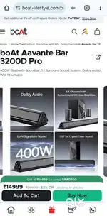 boAt Aavante Bar 3200D Pro 400watt