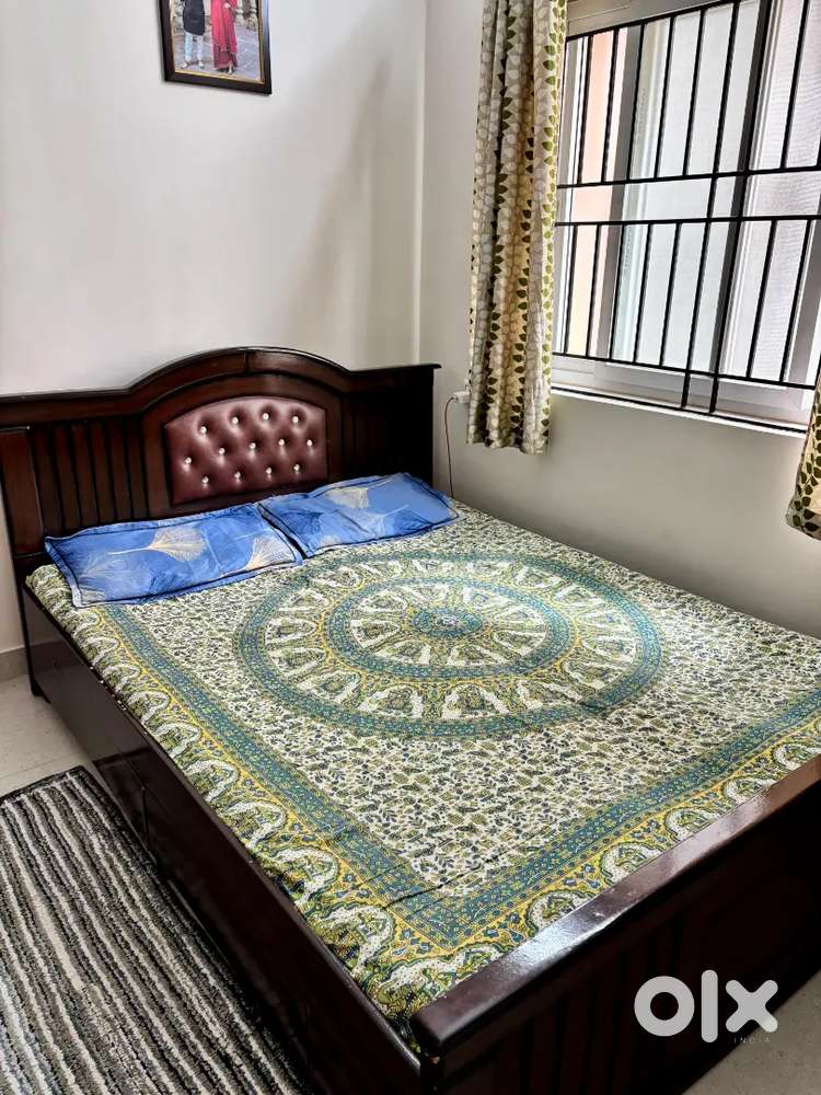 Premium Queen Size Bed- with Storage - Leather Headboard-Unique Design