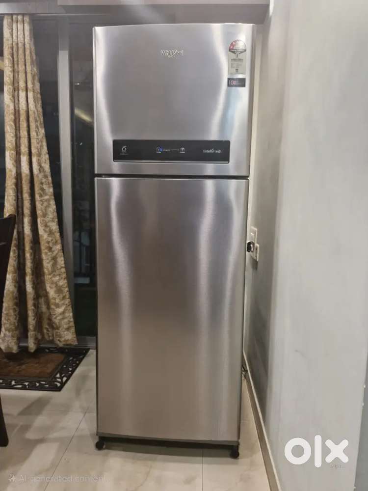 Whirlpool 340L Double Door Fridge – Excellent Condition, Grey
