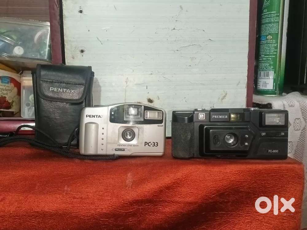 VINTAGE DUO: PENTAX PC-33 & PREMIER PC - 500 FILM CAMERAS(WORKING!)