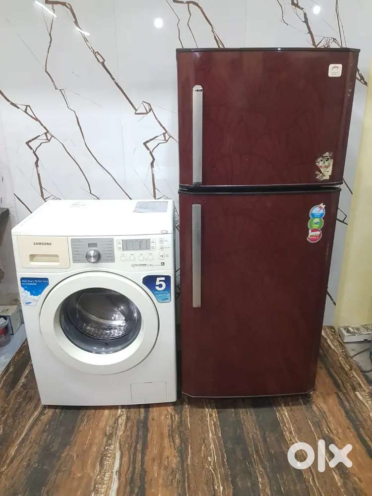 Godrej double door refrigerator and Samsung front load washing machine