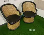 2 wooden chairs