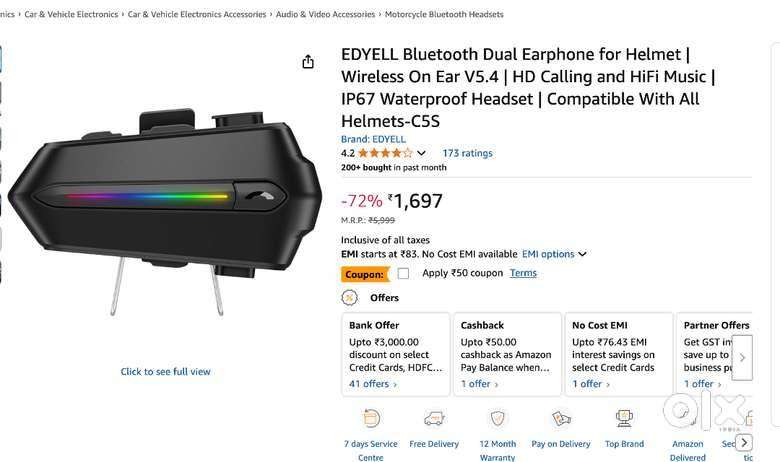 Helmet Earphones For Sale