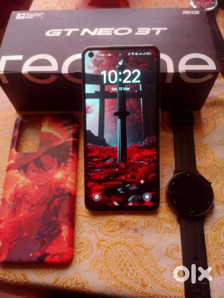 Realme gt new 3t,256 gb storage, 8gb ram,5g,80w charge back cover free