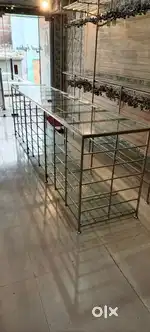 STEEL & GLASS RACKS AND COUNTER