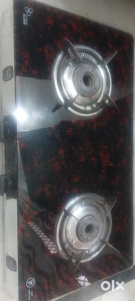 TWO BURNER GAS STOVE glass