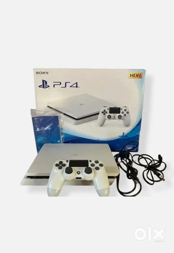 Sony PlayStation 4 Slim 500GB Console Glacier White 2 controllers