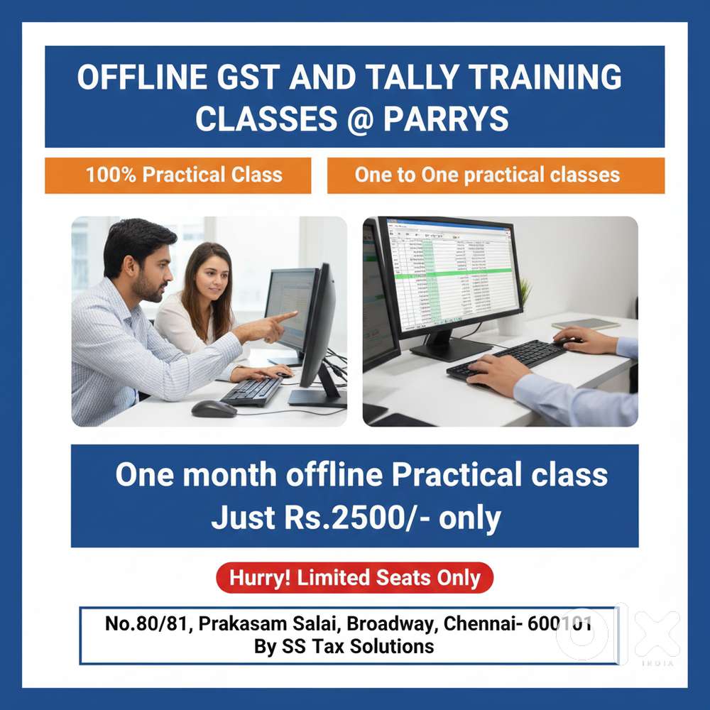 Offline GST and Tally Training Classes @ Parrys