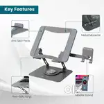 Laptop stand with 360 degree rotation black new one