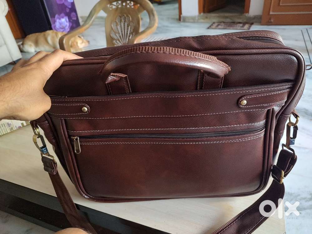 Leptop bag for men lether brown(new)