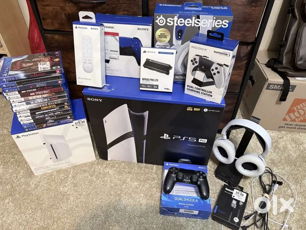 Sony PS5 Pro Bundle - 4TB , Disc Drive, Two Dual-sense Controls,