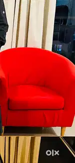 Ikea chairs, two seater sofa and two teak tables.new corelle dinne