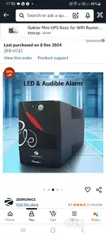 Ups zebronics 8 months  warranty