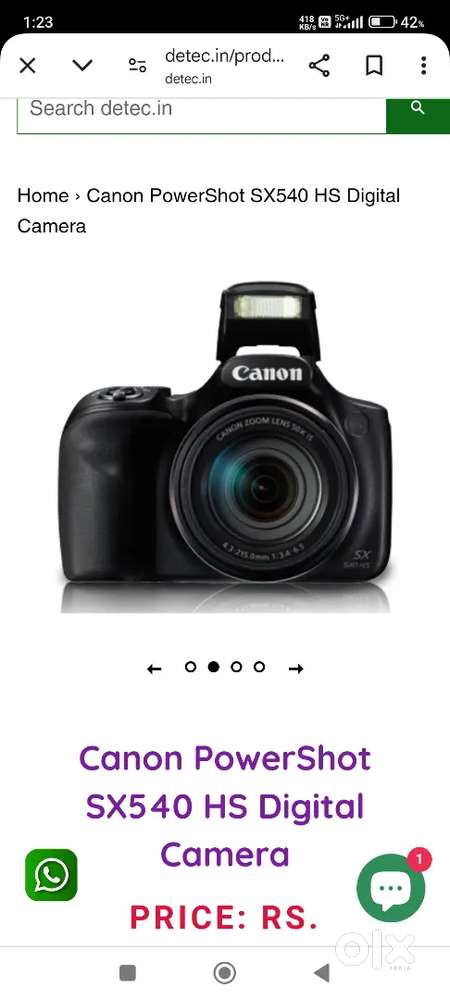 Canon camera 540 hs