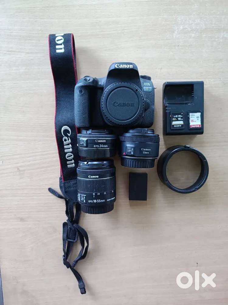 Canon EOS 77D for sell with 3 extra lenses and memory cards