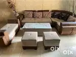 Maintained L shape 5 Seater sofa+ 2Seater Couch +2Puffy+1Center table