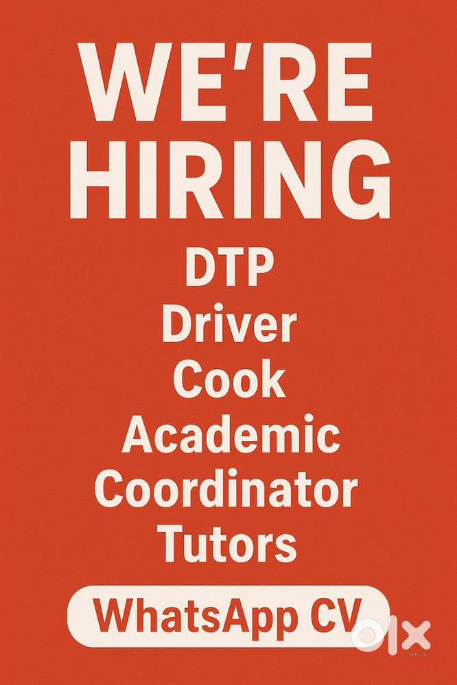 Marketing Cook Driver Front Office Tutor