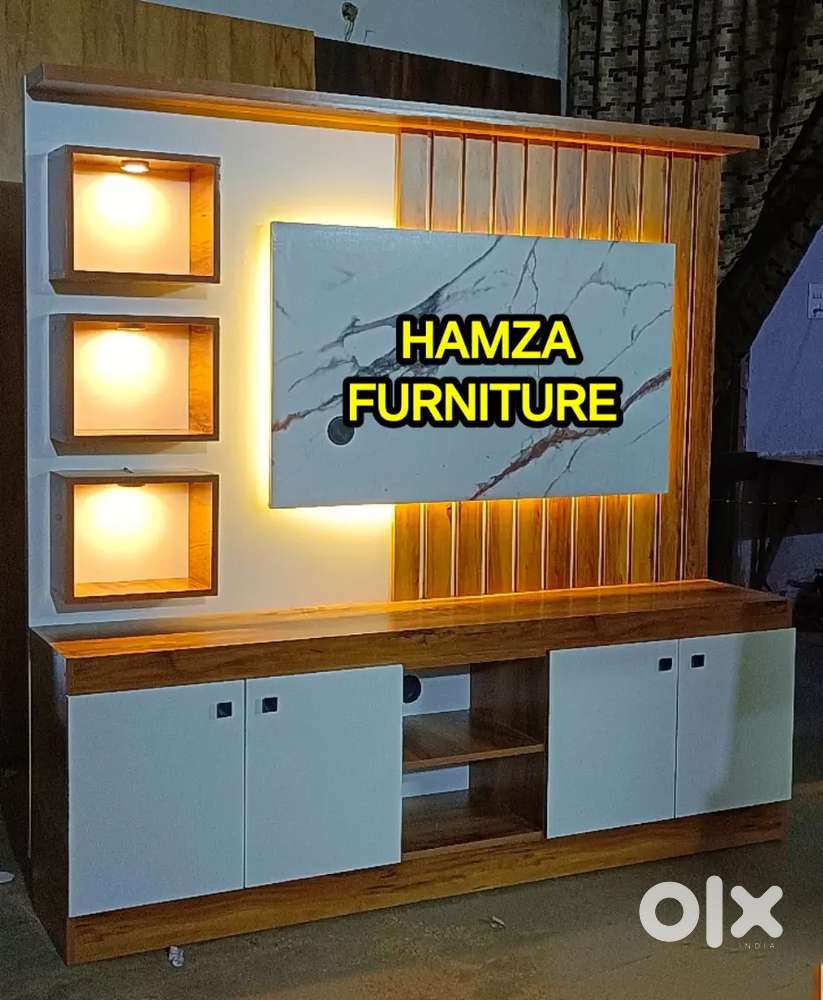 HAMZA FURNITURE new designer stylish particle Board wood tv unit 6by6
